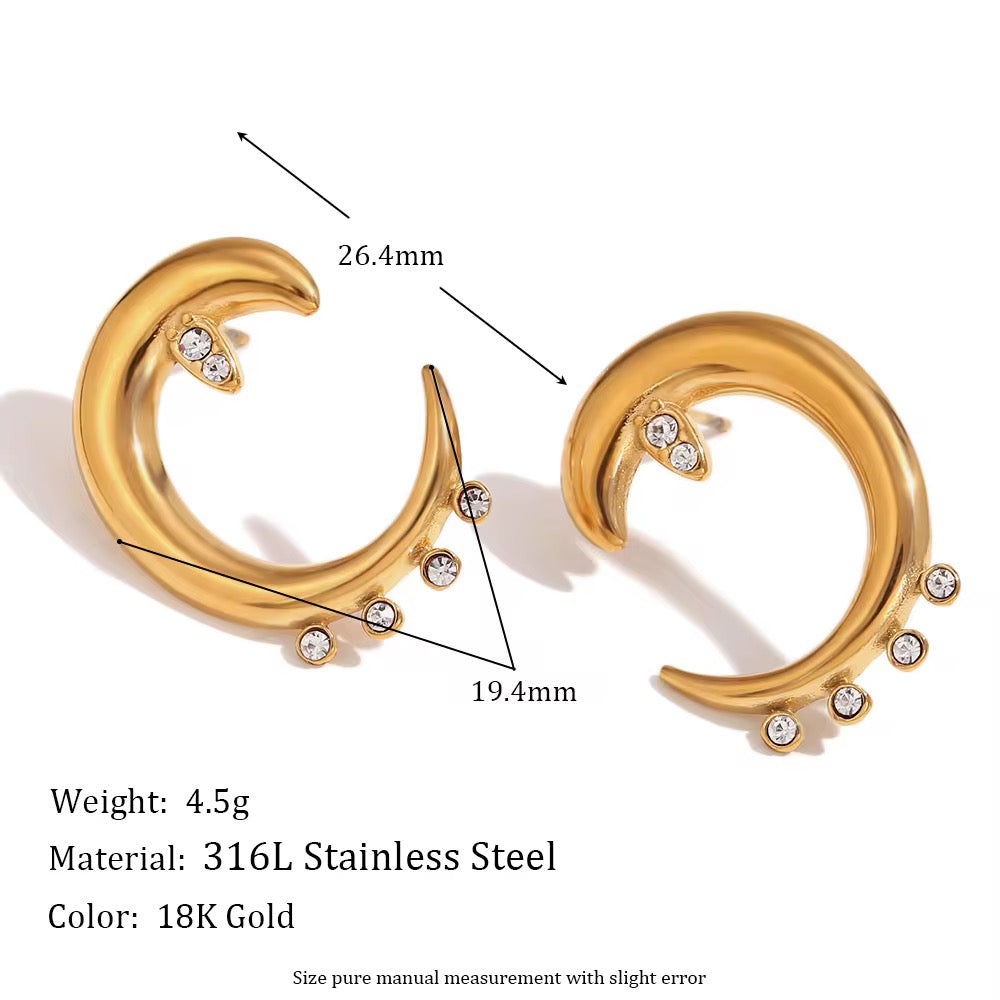 Luna Drop Earrings – Gold