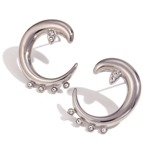 Luna Drop Earrings – Silver