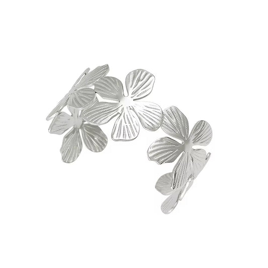 Petal Bloom Cuff – Silver