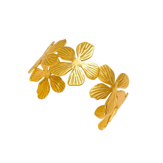 Petal Bloom Cuff – Gold
