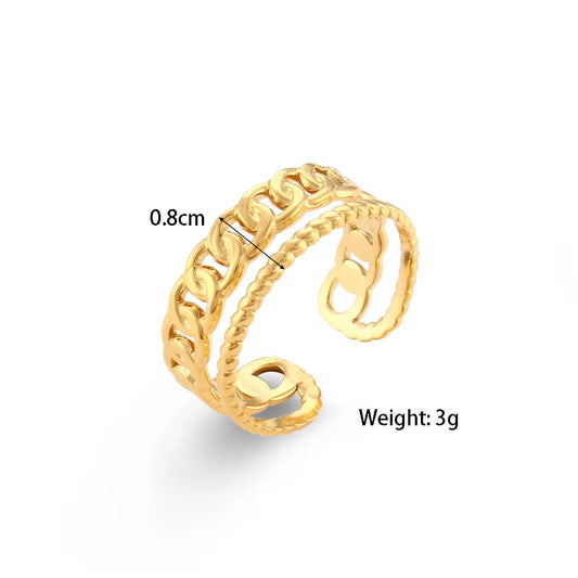 Golden Link Adjustable Ring