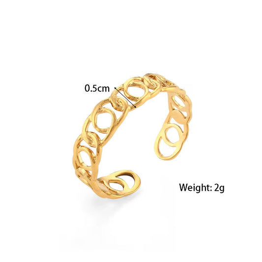 Golden Wave Link Ring