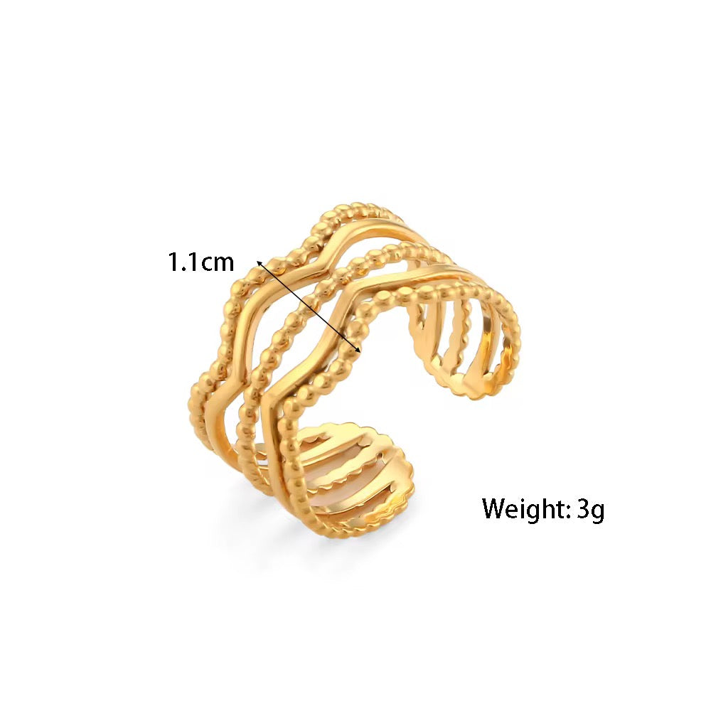 Waves of Gold Ring