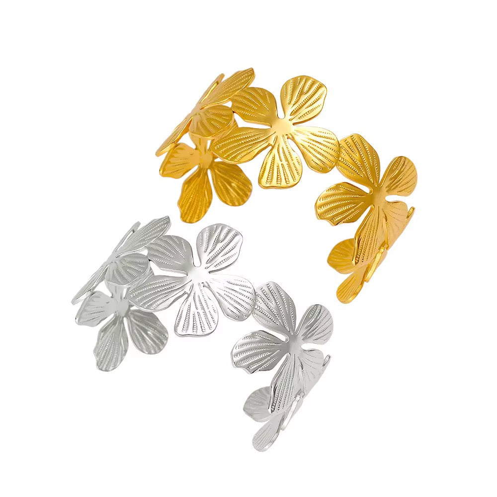 Petal Bloom Cuff – Silver